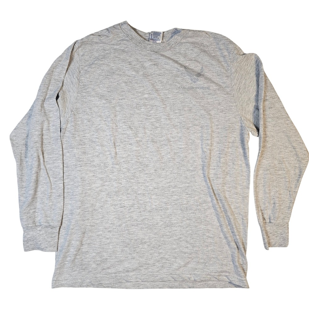 Soffe US Air Force PT Shirt Mens Large Gray Long Sleeve Type 2 Polyester USA